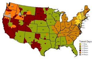 UPS Ground Delivery Time Zone